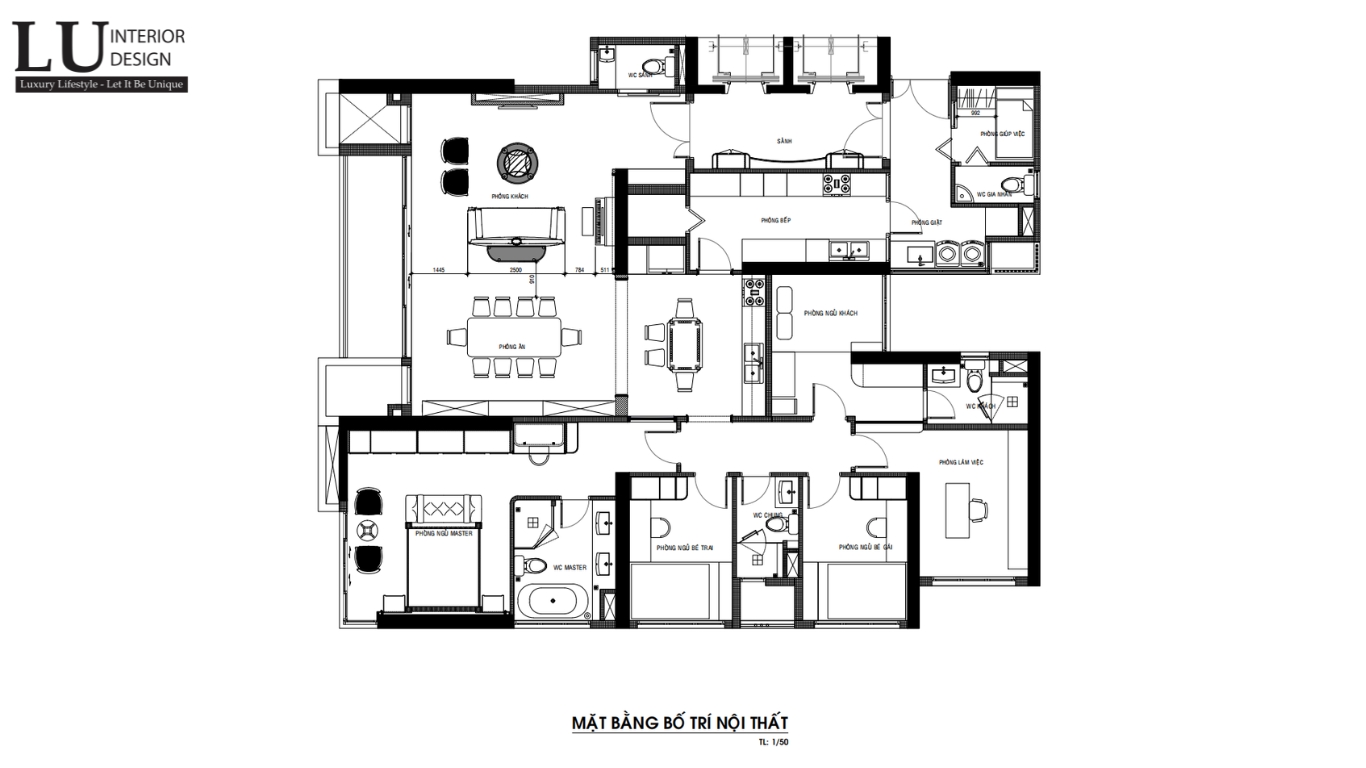 Layout mặt bằng bố trí nội thất căn hộ Feliz En Vista