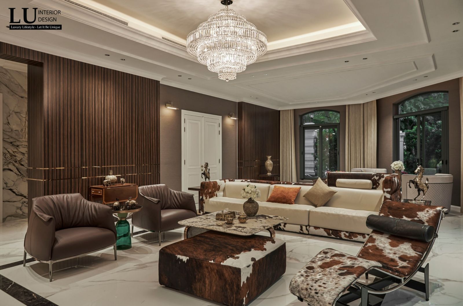 Phòng khách của Victoria Village được thiết kế theo phong cách Luxury Modern Classic