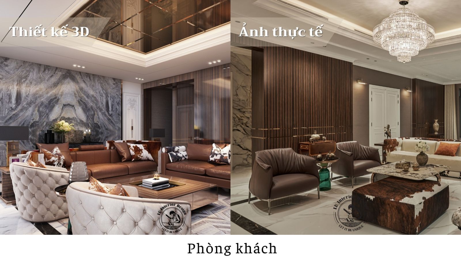 Thiết kế nội thất phòng khách biệt thự Victoria sang trọng, tinh tế do LU Design thực hiện"