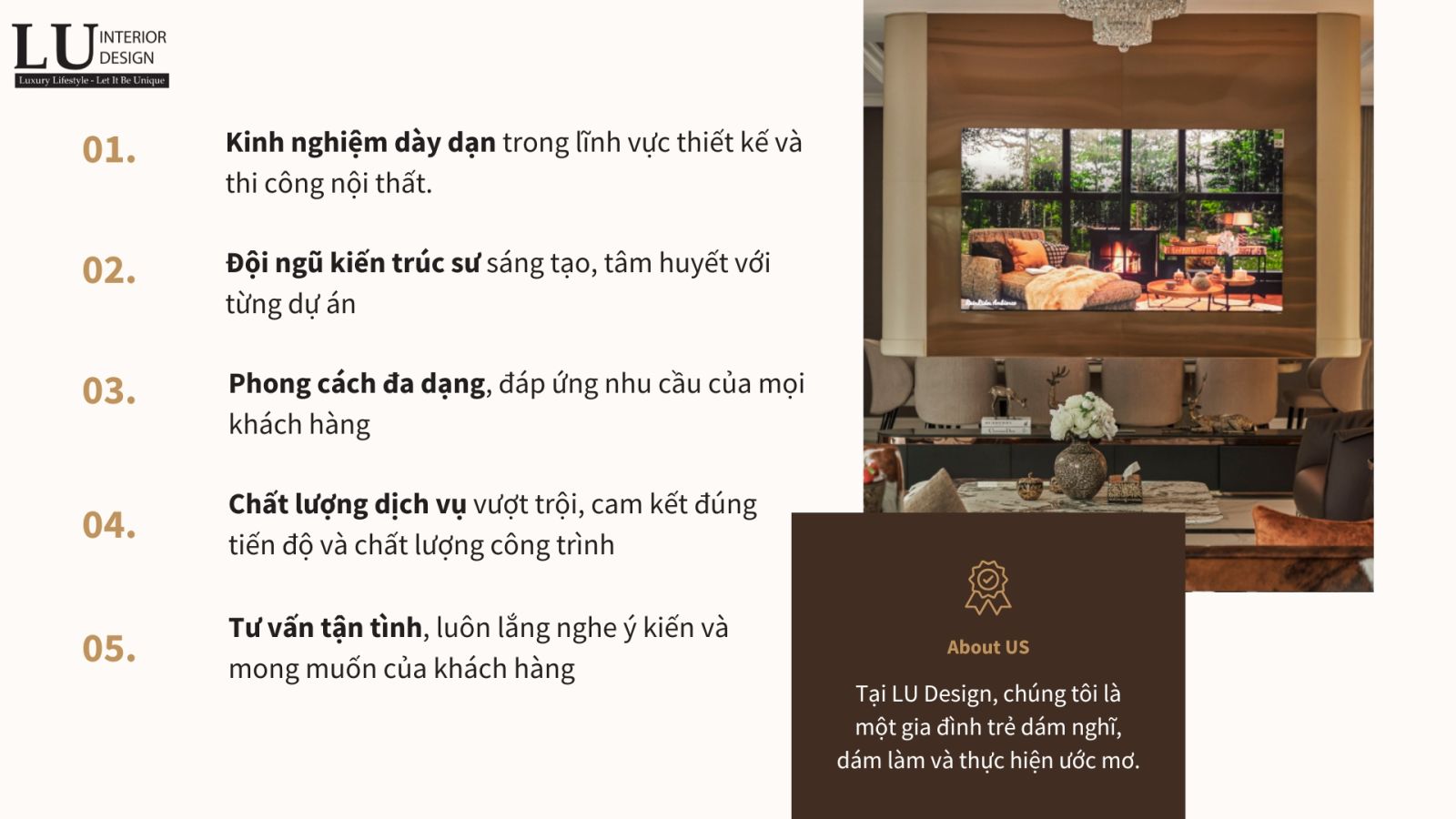 Ưu điểm khi chọn thiết kế theo phong cách nội thất hiện đại LU Design