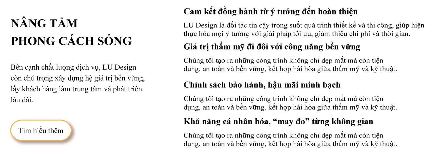 LU Design được đánh giá là công ty thi công nội thất uy tín hàng đầu