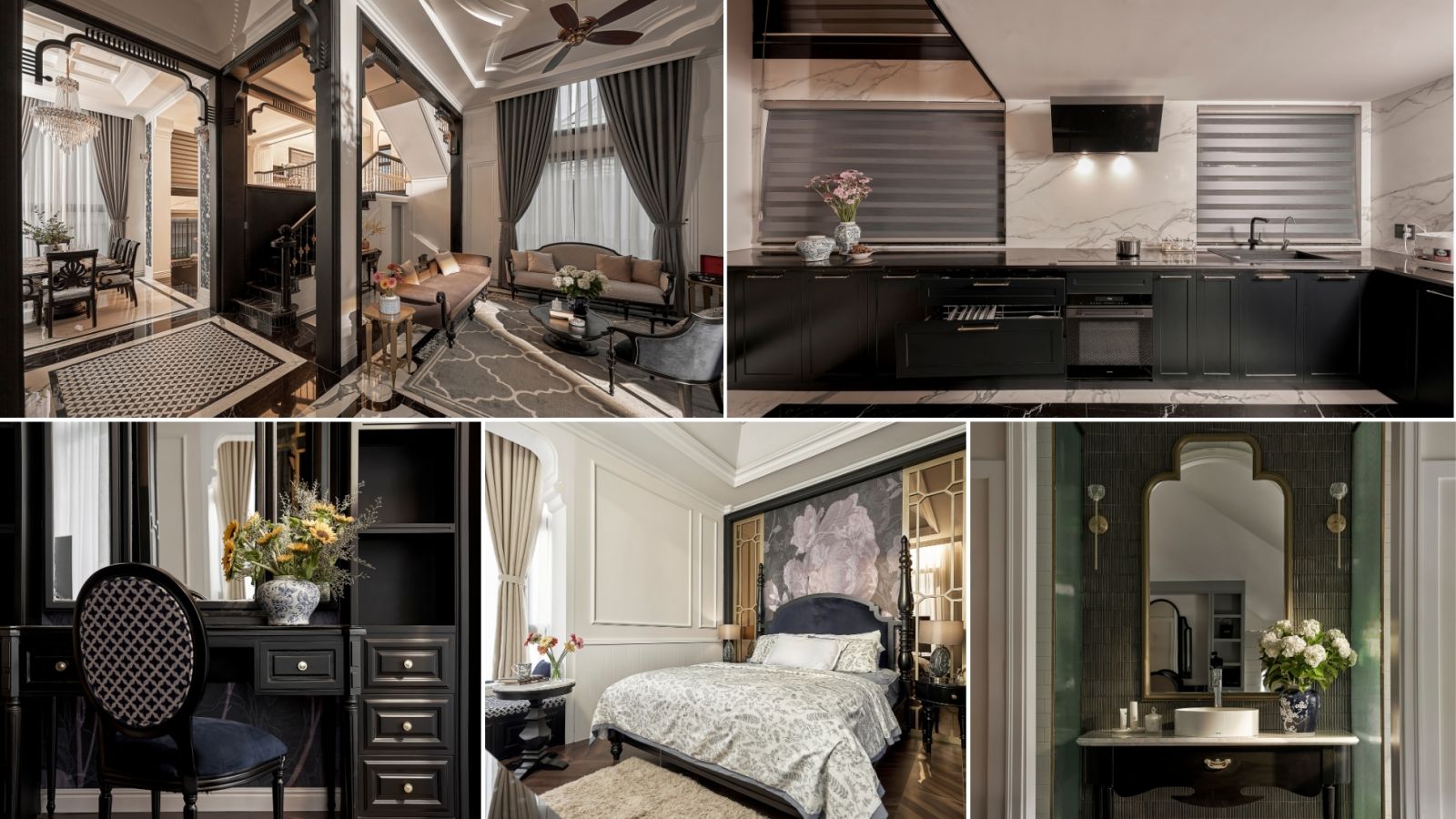 Thiết kế nội thất biệt thự Nam Hồ sang trọng với phong cách Indochine tại LU Design