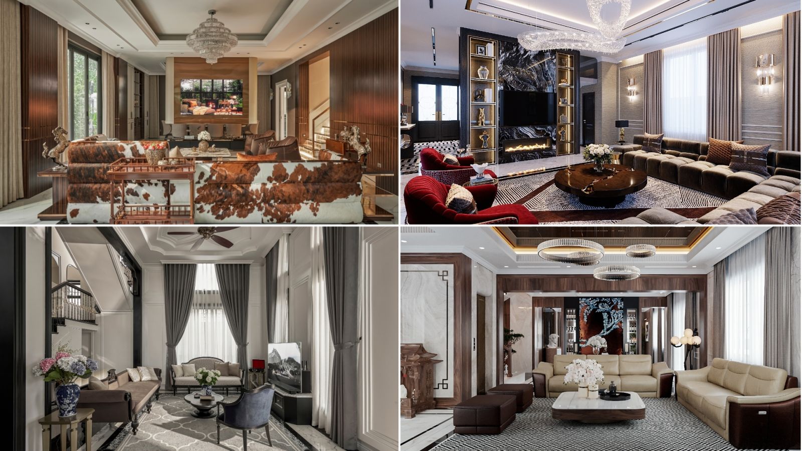 Thiết kế nội thất phòng khách biệt thự sang trọng của LU Design