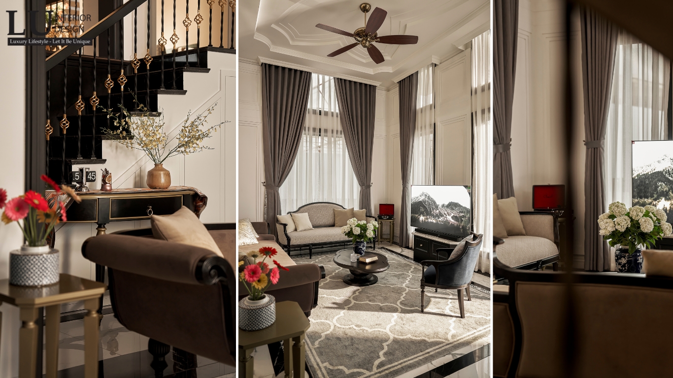 các chi tiết trang trí mang đậm ảnh hưởng của văn hóa phương Đông tạo điểm nhấn mạnh mẽ