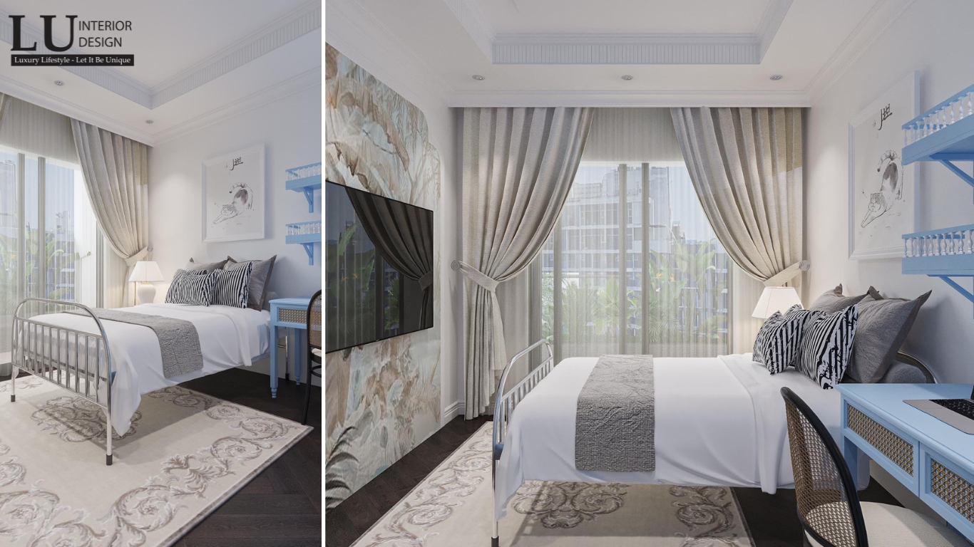 Hình ảnh thực tế phòng ngủ con trai sau khi thi công nội thất căn hộ Riverpark Premier.