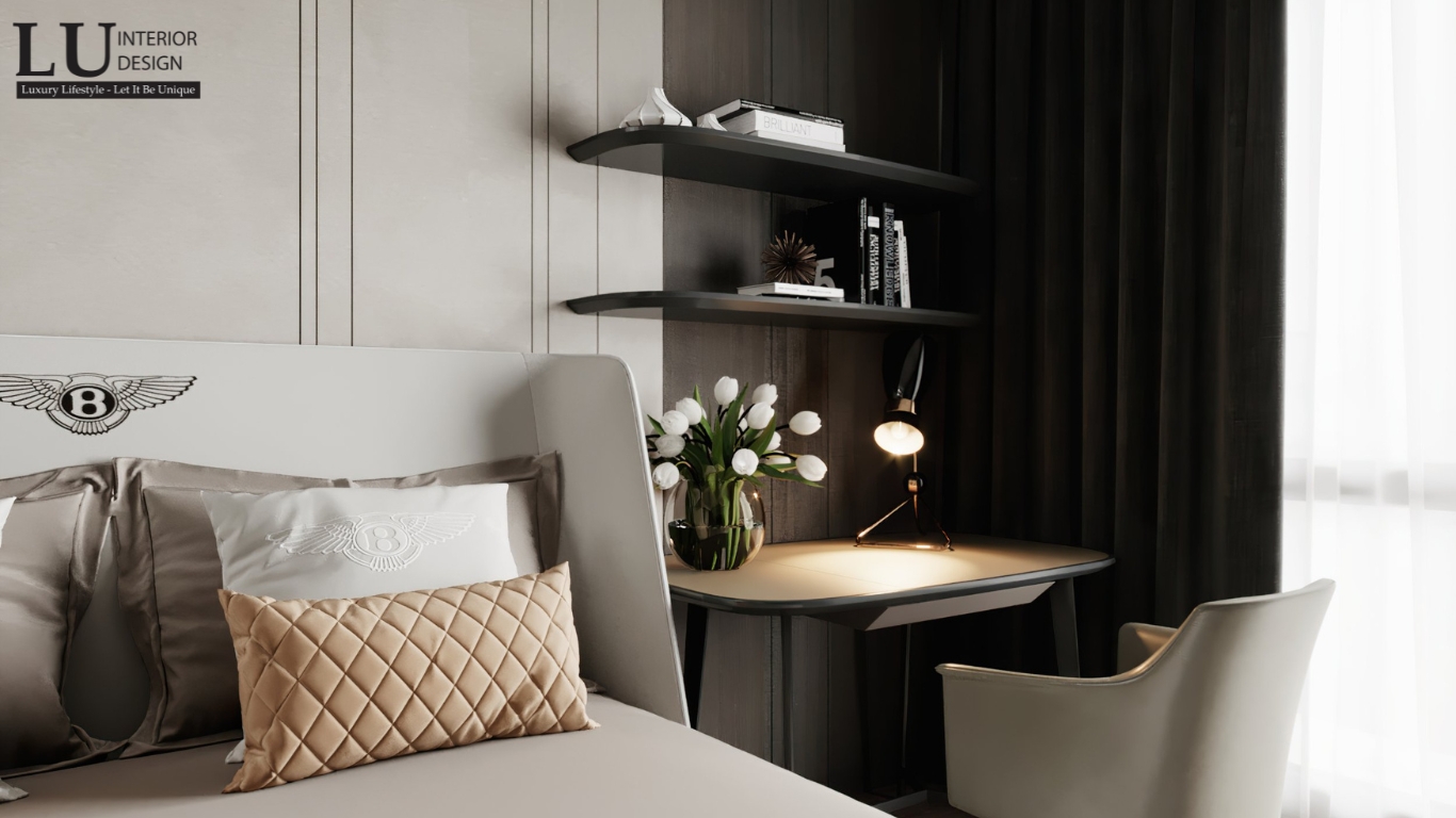 Thiết kế góc làm việc phòng ngủ penthouse Vũng Tàu hiện đại cổ điển
