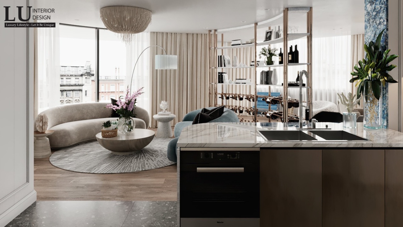 Thiết kế không gian bếp penthouse Vũng Tàu thiết kế hiện đại cổ điển